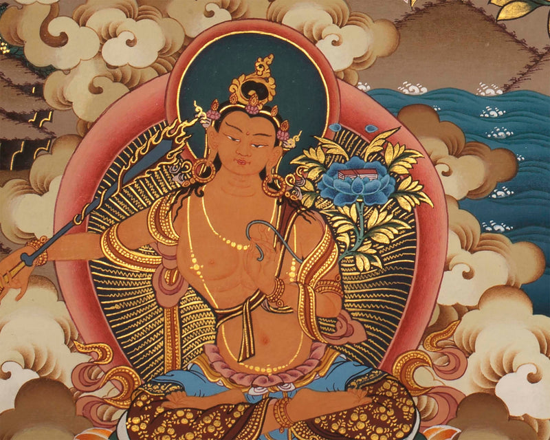 4 Armed Chenrezig Thangka | Yoga Meditation Canvas Art for your Peace