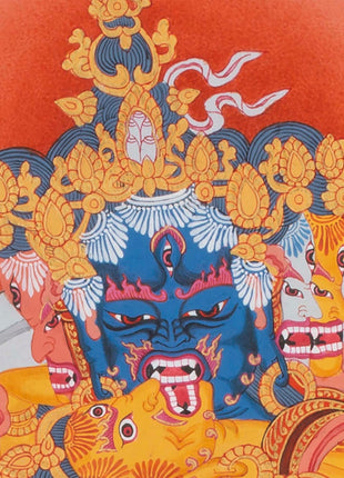 Kalachakra Deity Thangka Painting | Vintage Original Hand-Painted Thanka