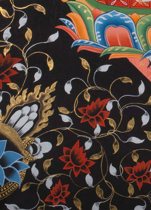 Kalachakra Deity Thangka Painting | Vintage Original Hand-Painted Thanka