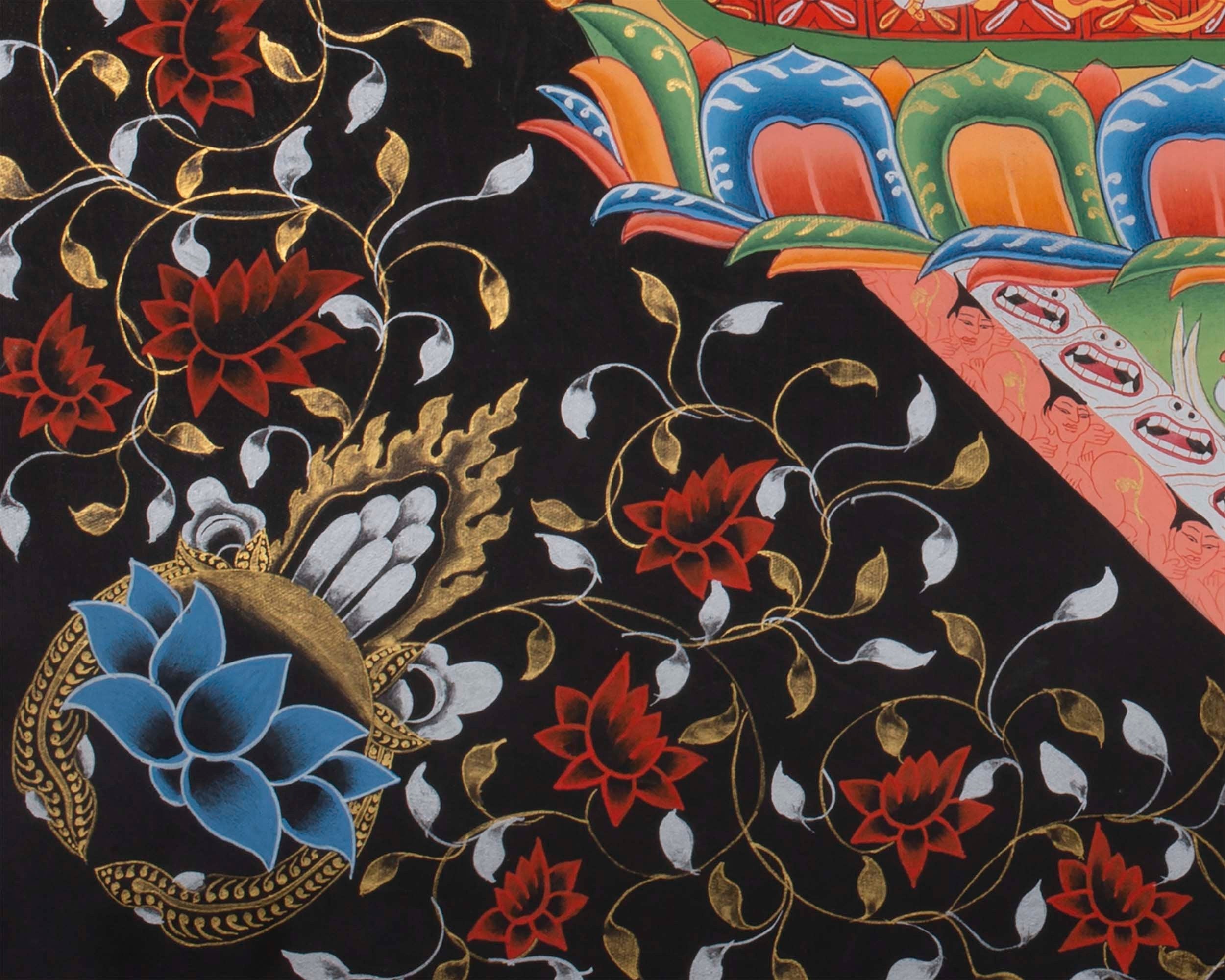Kalachakra Deity Thangka Painting | Vintage Original Hand-Painted Thanka