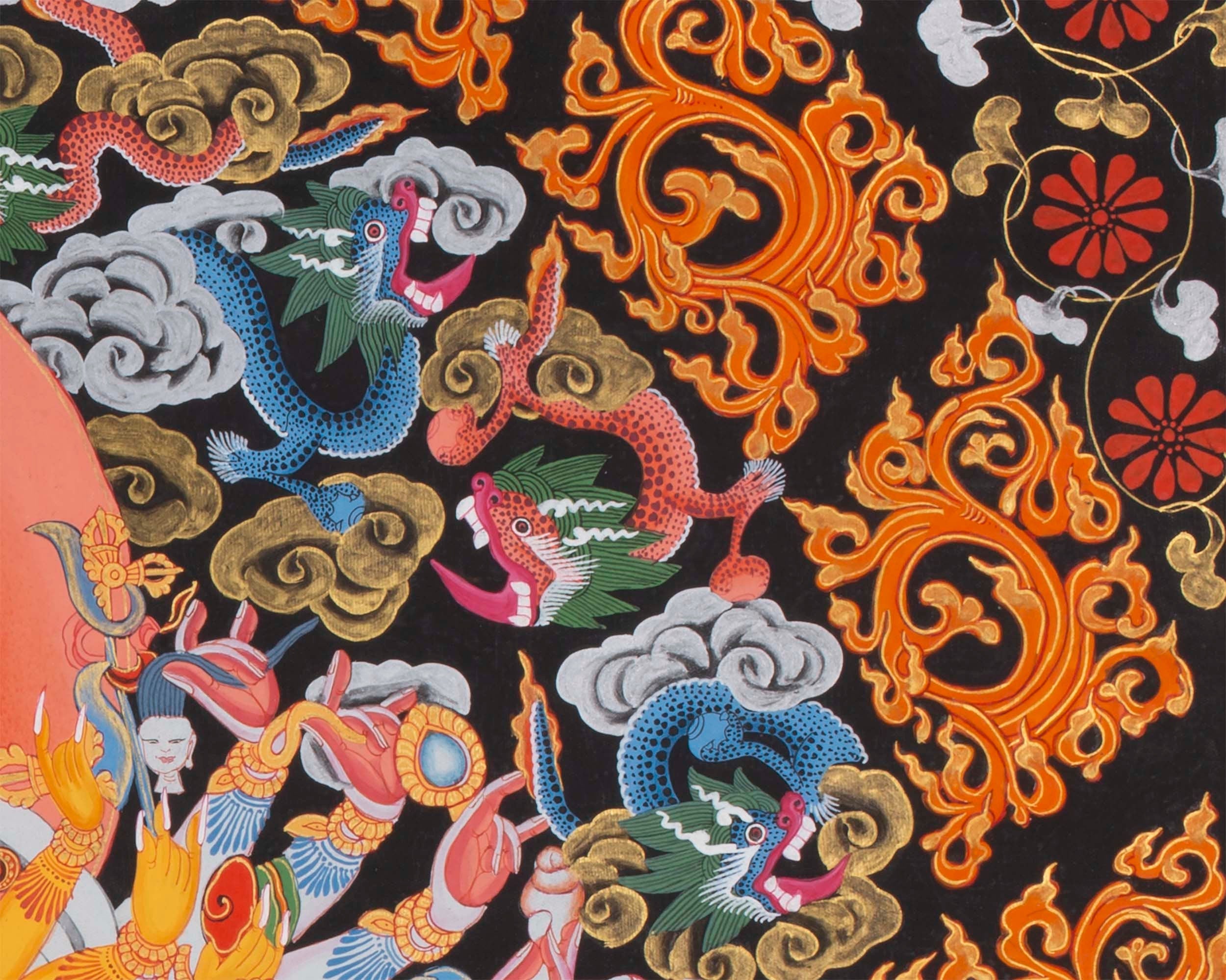 Kalachakra Deity Thangka Painting | Vintage Original Hand-Painted Thanka