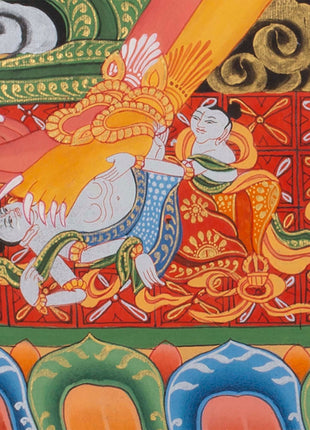 Kalachakra Deity Thangka Painting | Vintage Original Hand-Painted Thanka