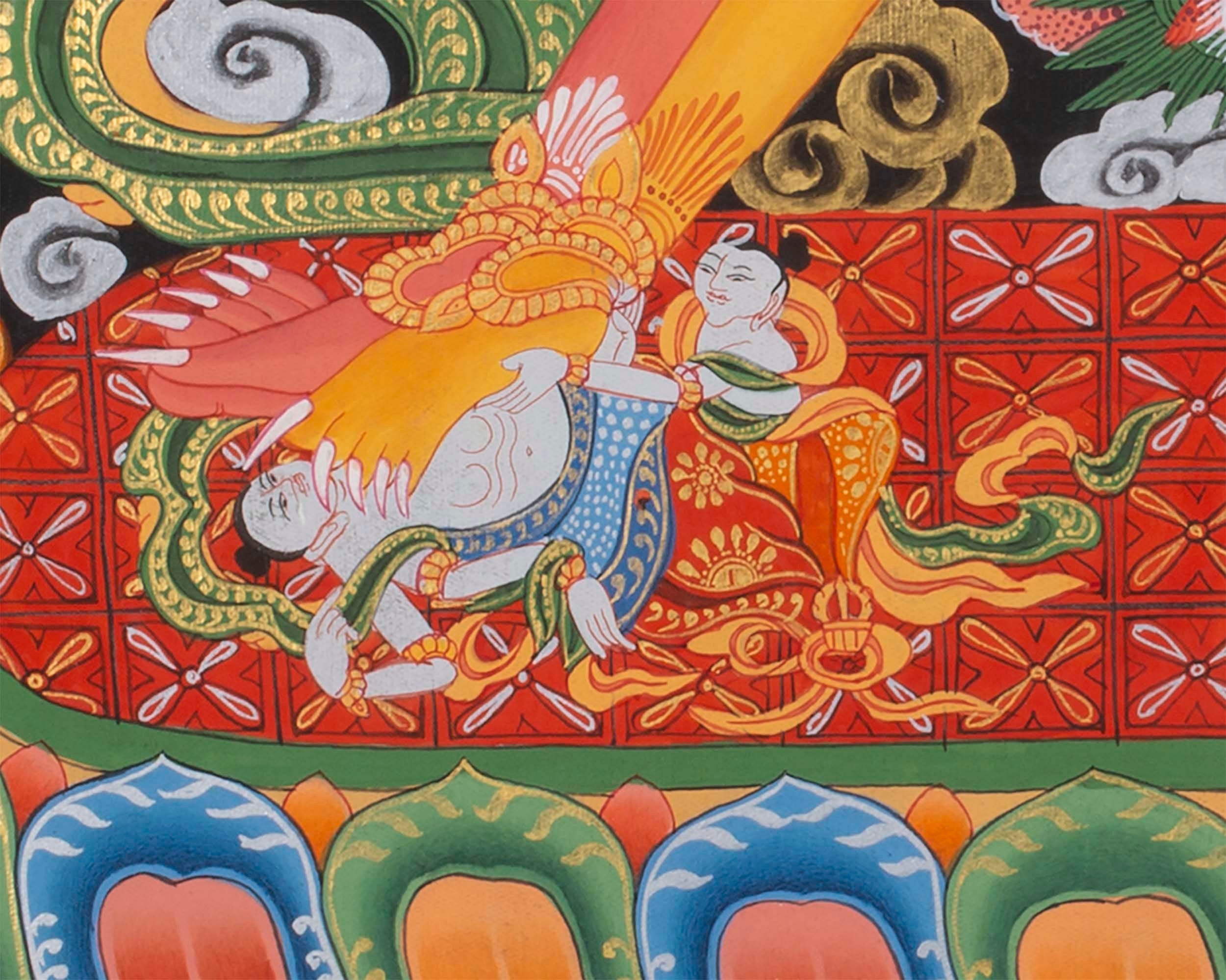 Kalachakra Deity Thangka Painting | Vintage Original Hand-Painted Thanka