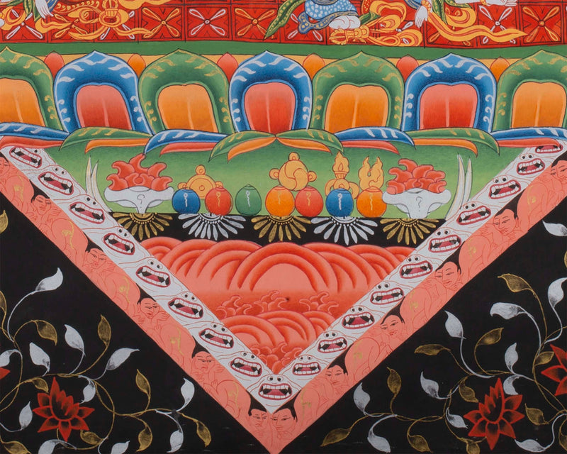 Kalachakra Deity Thangka Painting | Vintage Original Hand-Painted Thanka