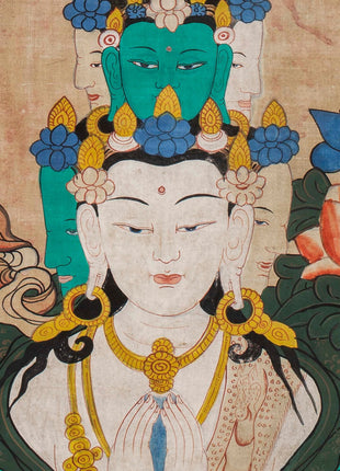 1000 Armed Avalokiteshvara | Old Antique Meditation Canvas Art