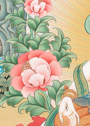 Buddhist Diety White Tara Thangka | Wall Hanging Yoga Art | Religious Gift Ideas