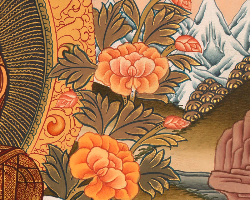 Sakyamuni Buddha Handmade Tibetan Thangka | Buddhist Prayer Painting| Best for Gifts and Wall Decor