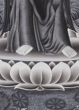 Newari Thangka | White Tara, Manjushri and Green Tara Standing