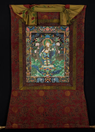 Padmapani Lokeshvara Tibetan Thangka | Paubha Art Meditation