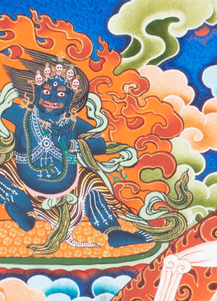 Chitipati Mahakala Thangka | Religious Handpainted Art | Wall Hanging Decors