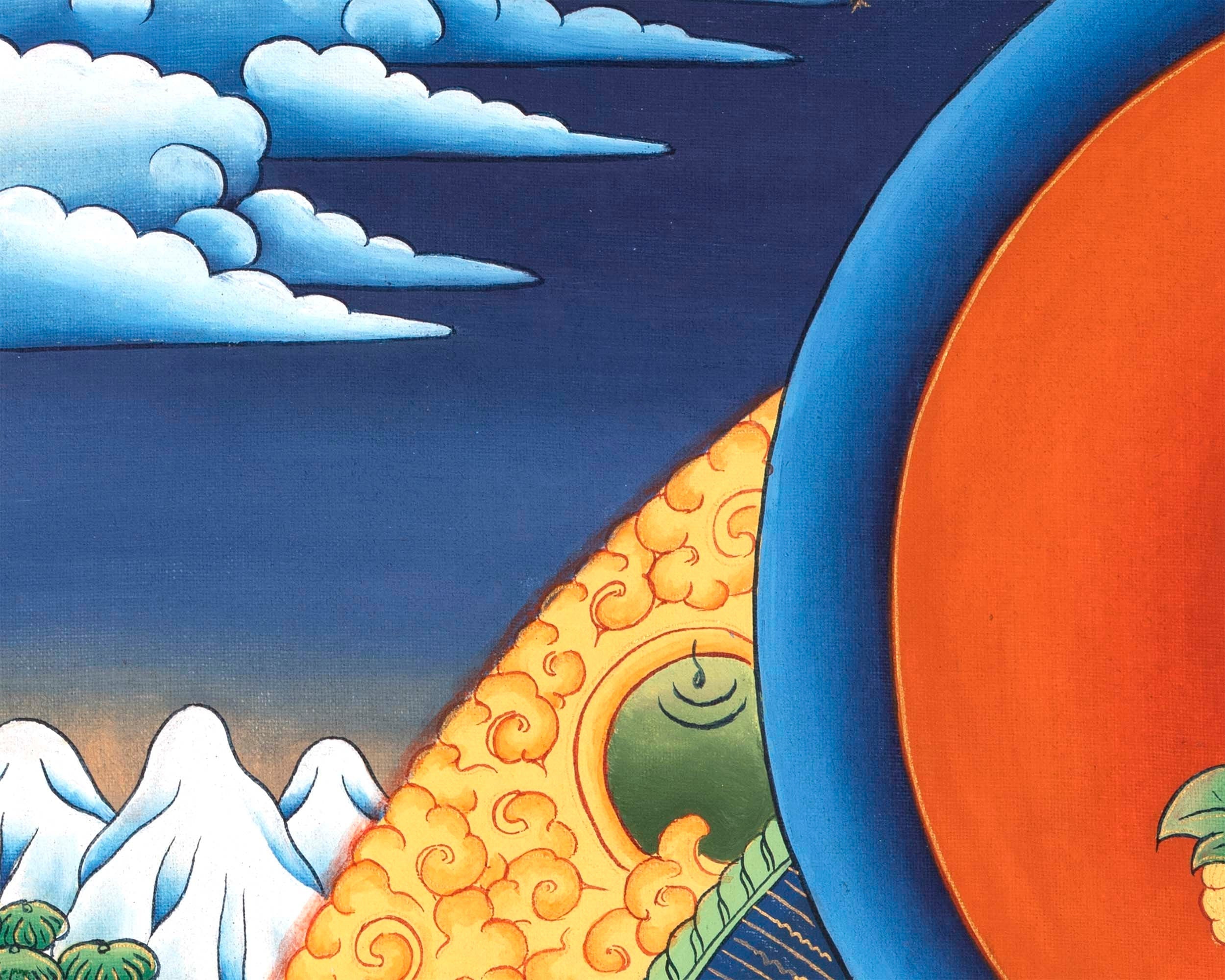 Green Tara Bodhisattva Thangka | Cotton Canvas Spiritual Art