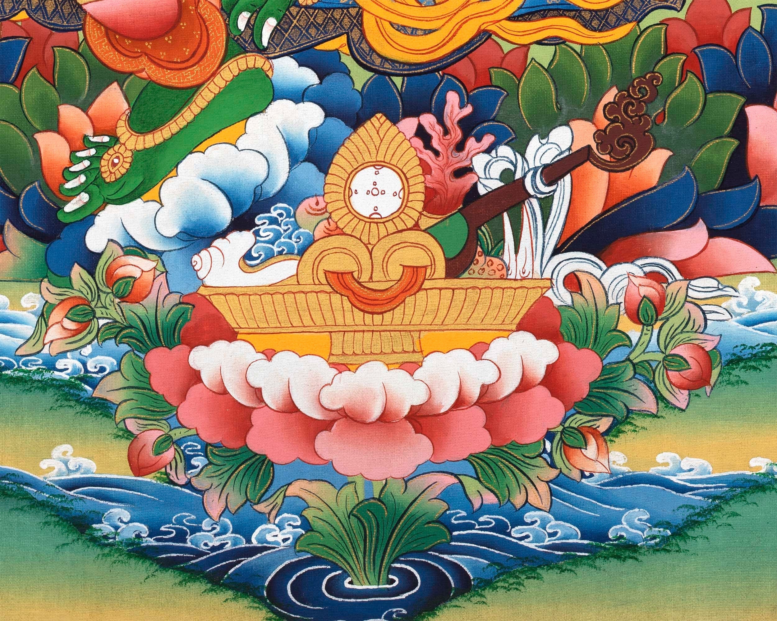 Green Tara Bodhisattva Thangka | Cotton Canvas Spiritual Art