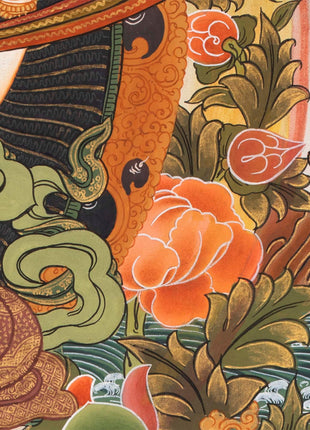 4 Armed Chenrezig | Avalokiteshvara Thangka Painting from Nepal