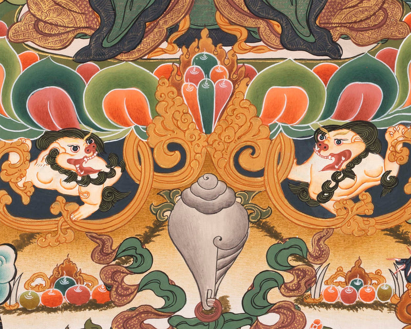 4 Armed Chenrezig | Avalokiteshvara Thangka Painting from Nepal