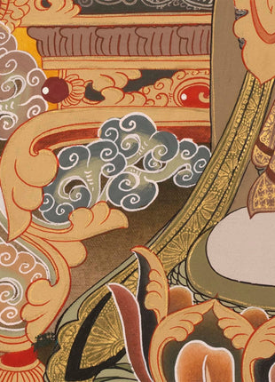 Maitreya Buddha Thangka | Original Handpainted Tibetan Art |  Wall Hanging Decor