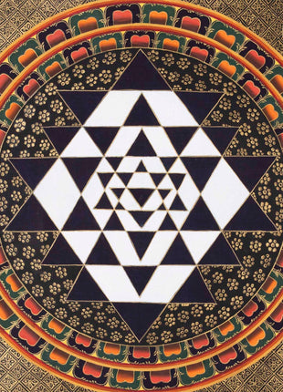 Shri Yantra Mandala Thangka | Art Painting for Meditation and Good Luck