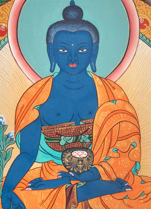 Tsongkhapa , Chengresig And Medicine Buddha Thangka Painting | Vajrayogini , Vajrasattva Yabyum , Manjushri , Green Tara | Horizontal Shaped