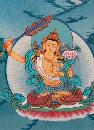 Tsongkhapa , Chengresig And Medicine Buddha Thangka Painting | Vajrayogini , Vajrasattva Yabyum , Manjushri , Green Tara | Horizontal Shaped