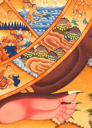 Tibetan Wheel Of Life Bhavachakra | Traditional Hand Painted Thangka