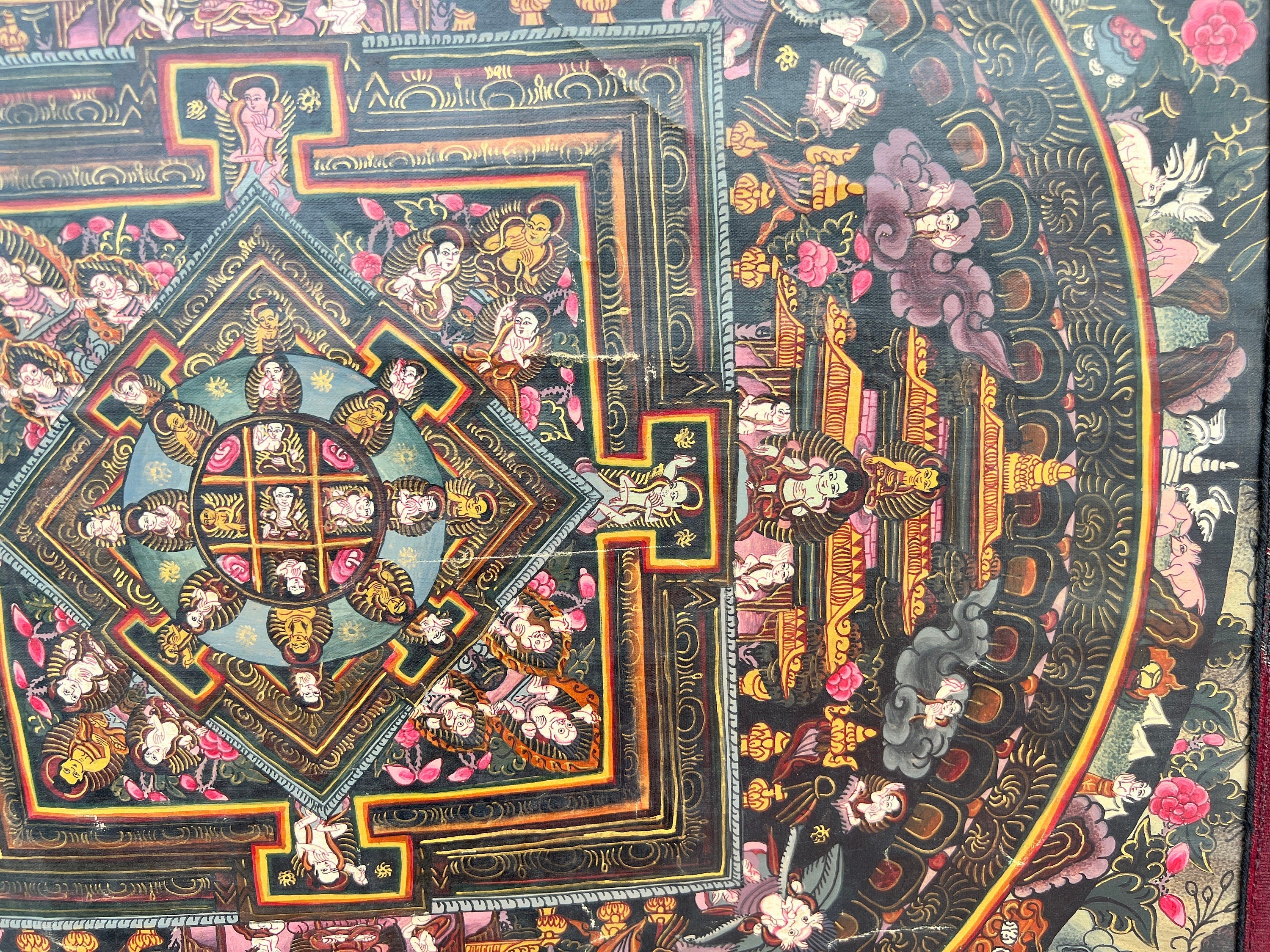 Heruka Mahakala Mandala | Old Tibetan Thangka