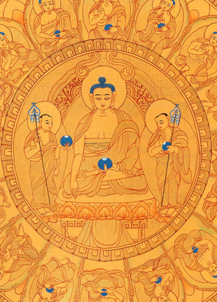 Full Gold Buddha Mandala | Original Hand-Painted Buddhist Wall Hanging Art