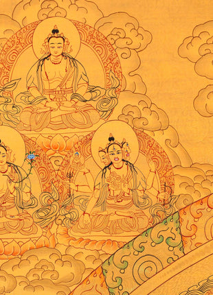 Full Gold Buddha Mandala | Original Hand-Painted Buddhist Wall Hanging Art