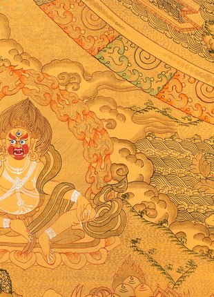Full Gold Buddha Mandala | Original Hand-Painted Buddhist Wall Hanging Art