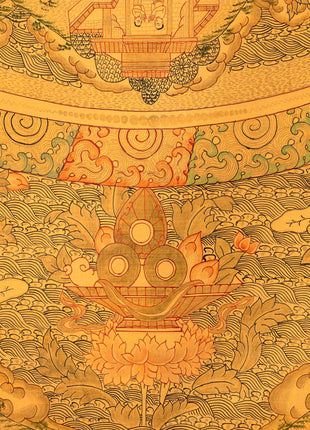 Full Gold Buddha Mandala | Original Hand-Painted Buddhist Wall Hanging Art
