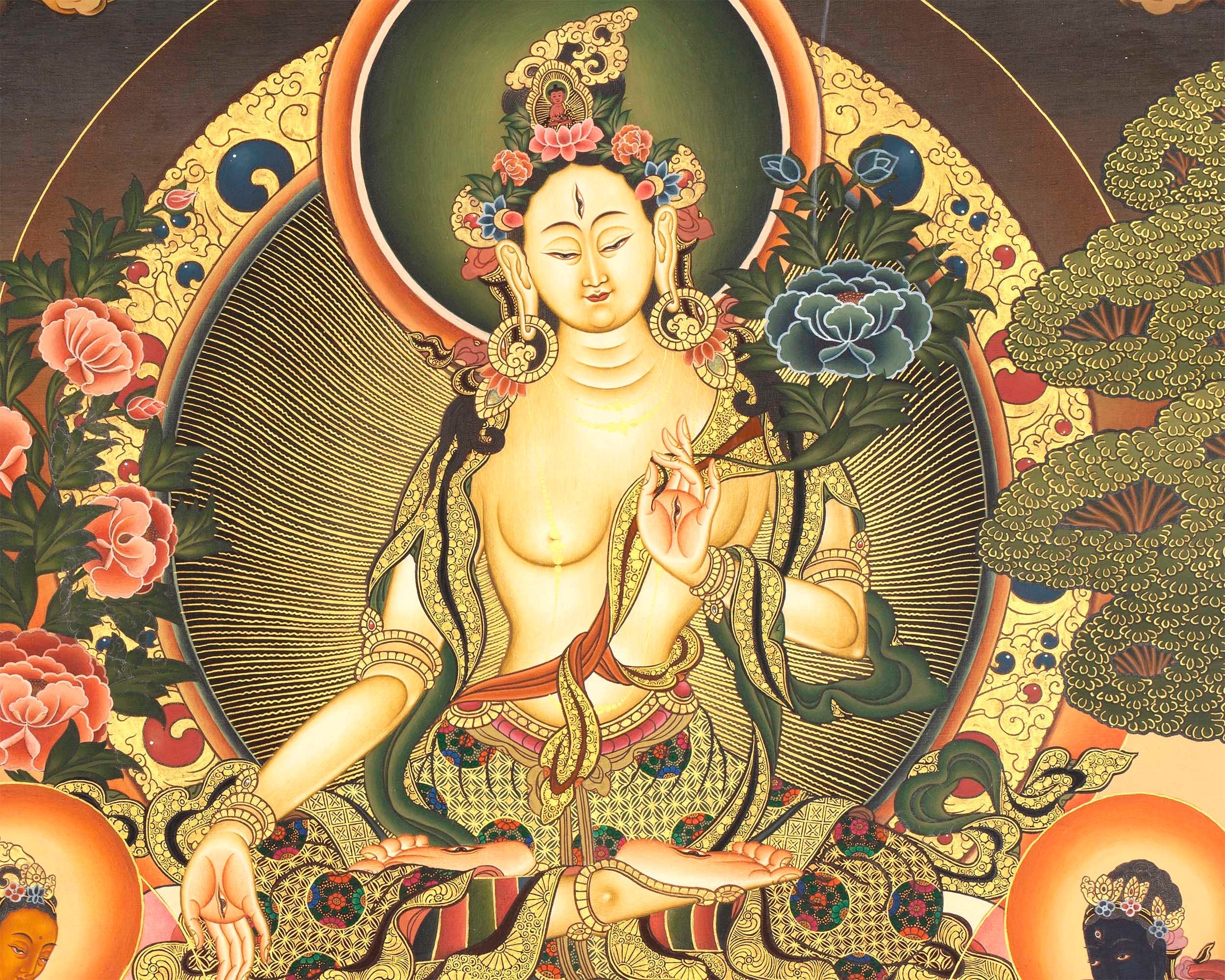 White Tara Female Bodhisattva | Mindfulness Meditation Art