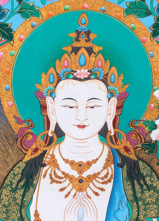 Handmade Avalokiteshvara Thangka | Hand Pained Tibetan Wall decor