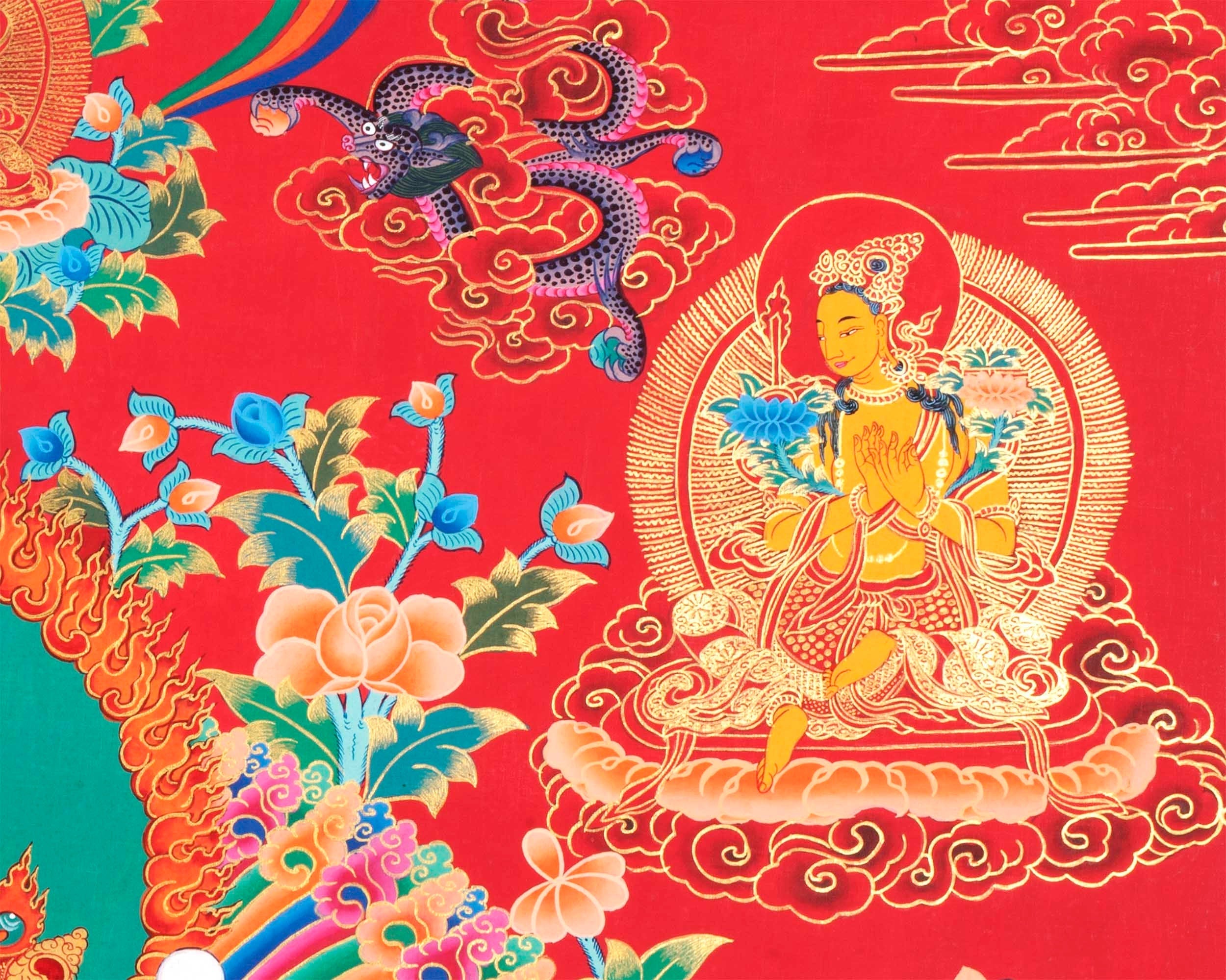 Namtose Thangka | Original Hand Painted Wealth Deity