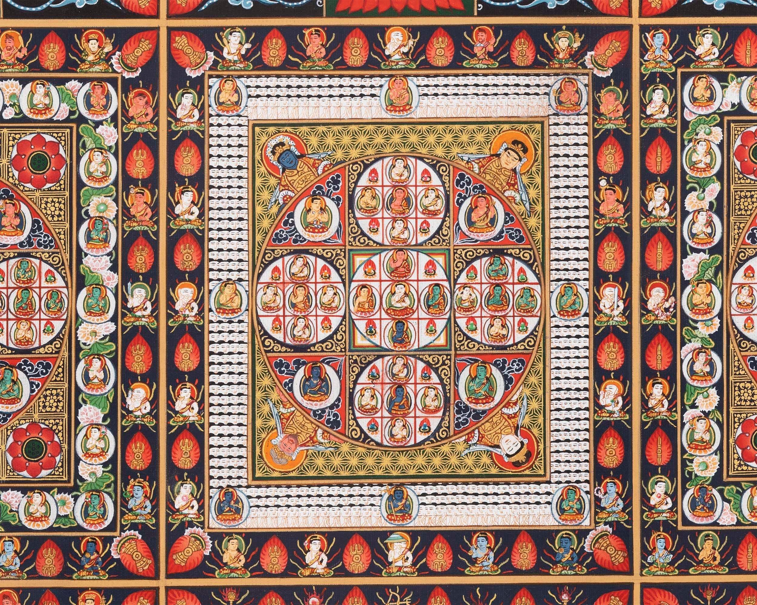Ryokai Mandala Thangka | Rare Japanese Style Original Hand-Painted High Quality Mandala Set For Buddhist Shrine | Home Decoration