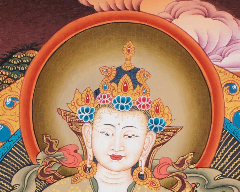 Hand Painted Vajrasattva Thangka  | Original Dorje Sempa Wall Painting