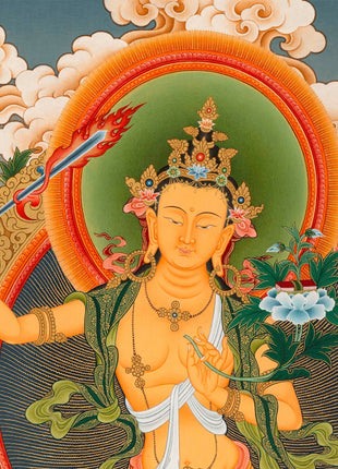 Boddhisattva Manjushri Original Thangka | Vajrayana Buddhism