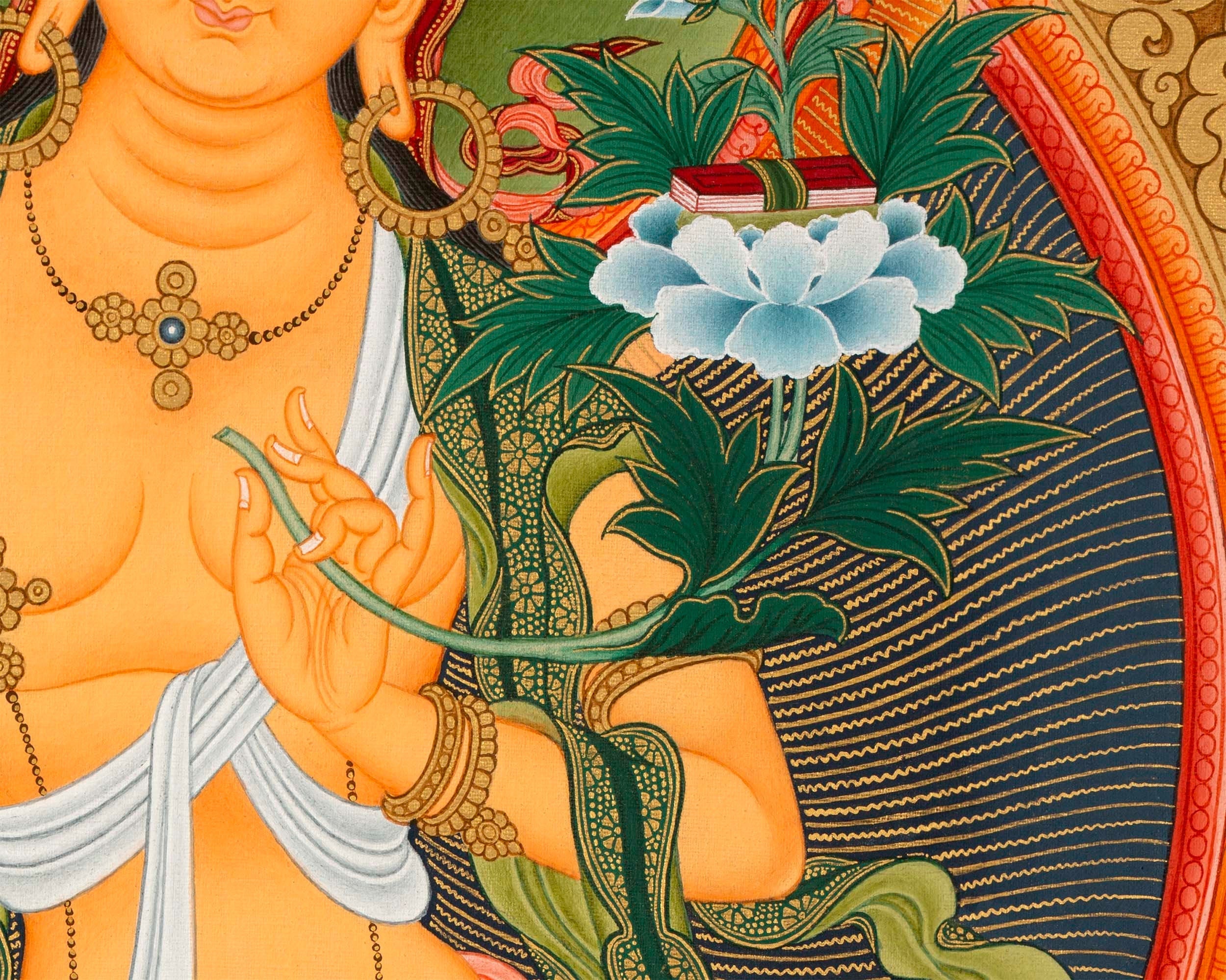 Boddhisattva Manjushri Original Thangka | Vajrayana Buddhism