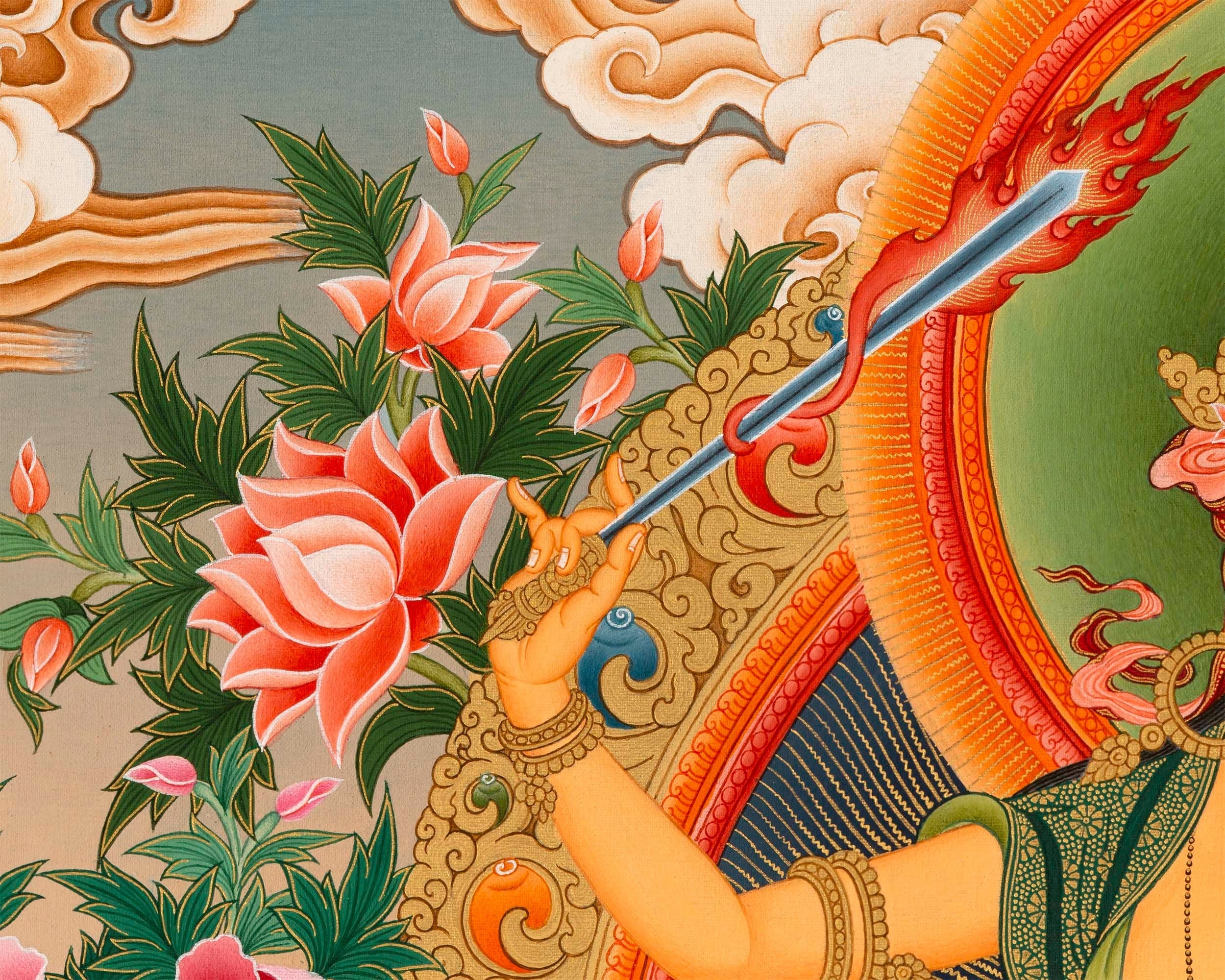 Boddhisattva Manjushri Original Thangka | Vajrayana Buddhism