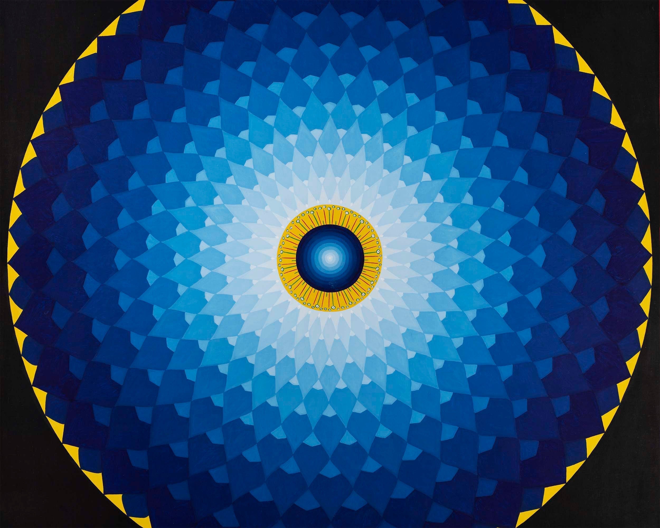 Conspicuous Lotus Petal Halo Mandala | Hand Painted Mandala Art from Nepal