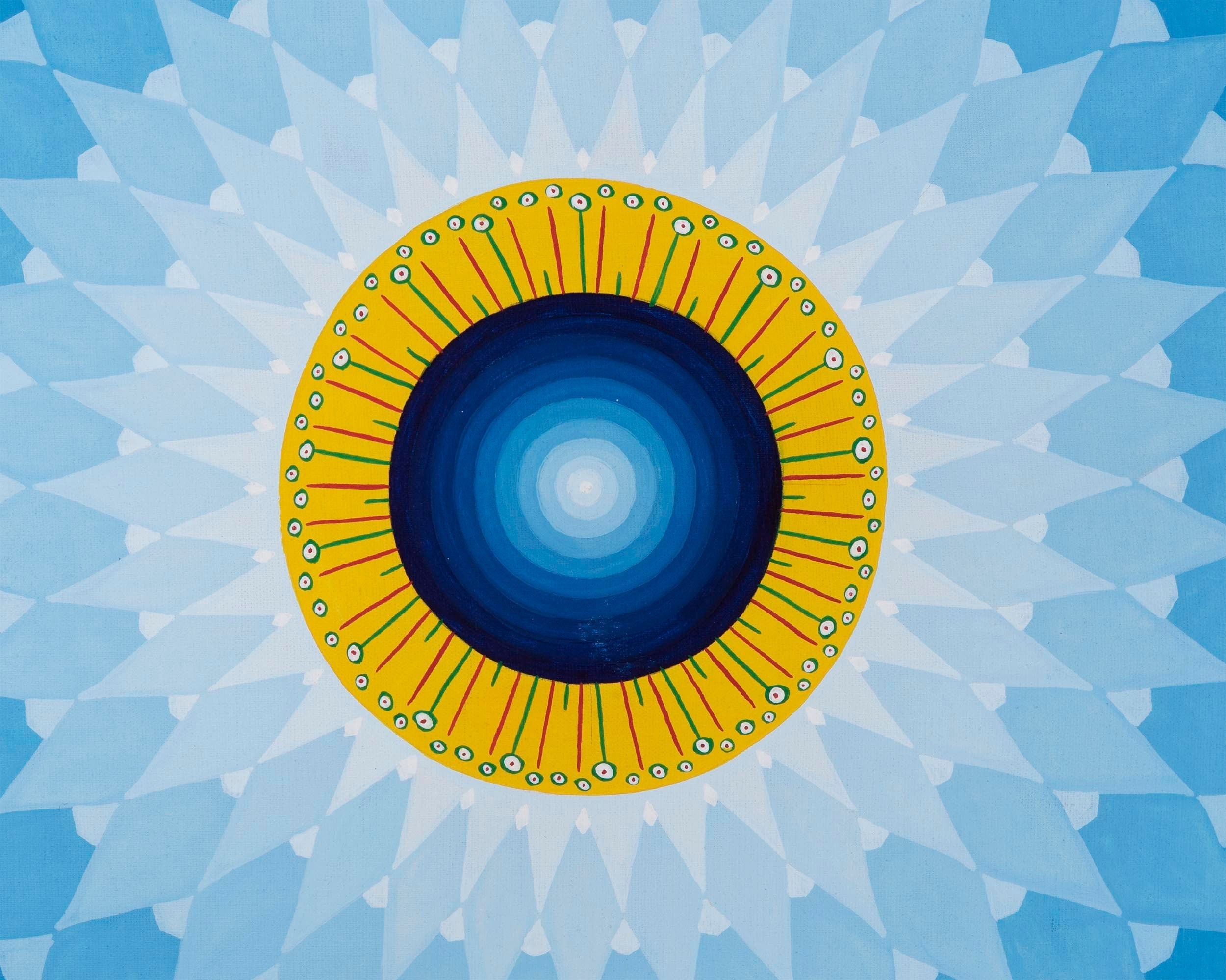Conspicuous Lotus Petal Halo Mandala | Hand Painted Mandala Art from Nepal