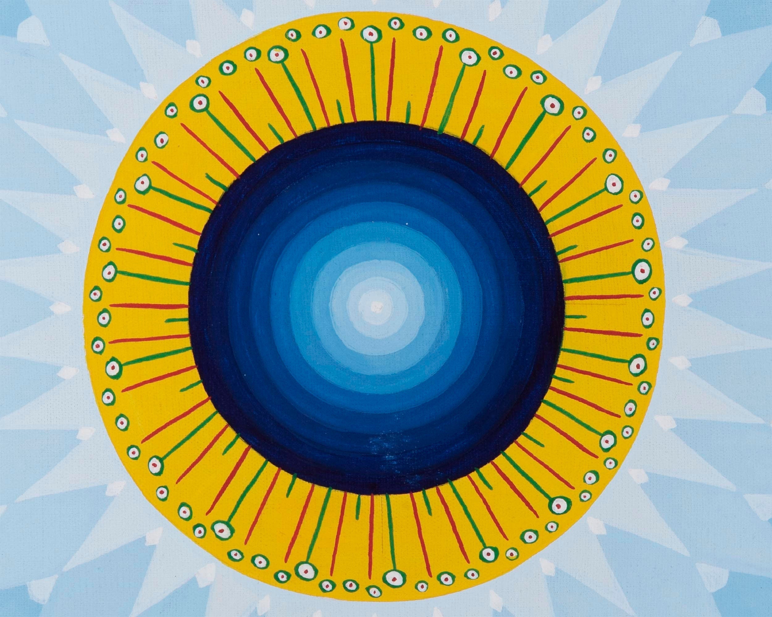 Conspicuous Lotus Petal Halo Mandala | Hand Painted Mandala Art from Nepal