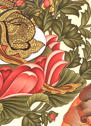 Green Tara Mother Goddess Thangka Painting | Spiritual Meditation Canvas Art