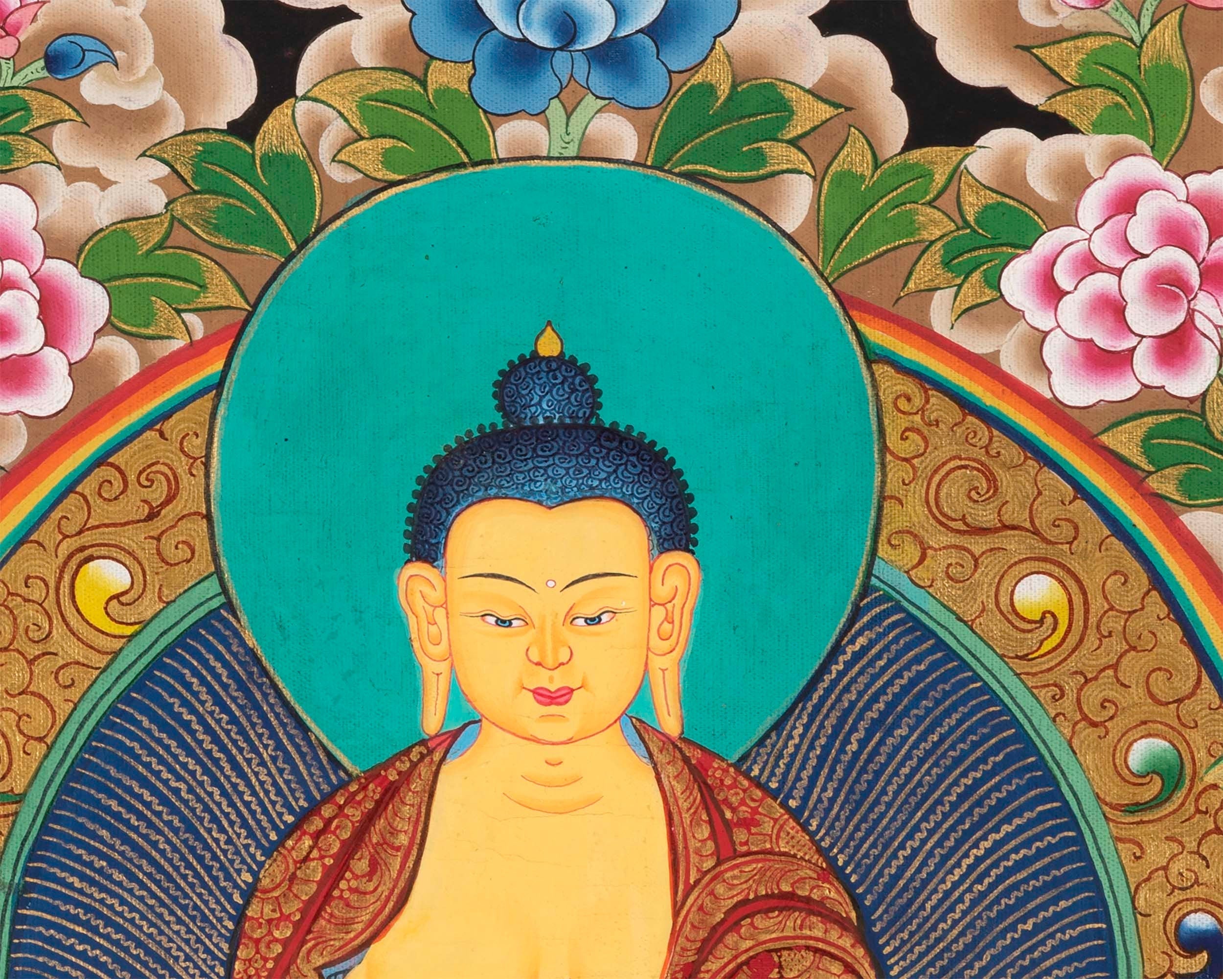 108 Seated Buddha Thangka | Yoga Meditation Canvas Art for your Peace and wellbeing