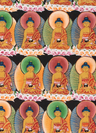 108 Seated Buddha Thangka | Yoga Meditation Canvas Art for your Peace and wellbeing