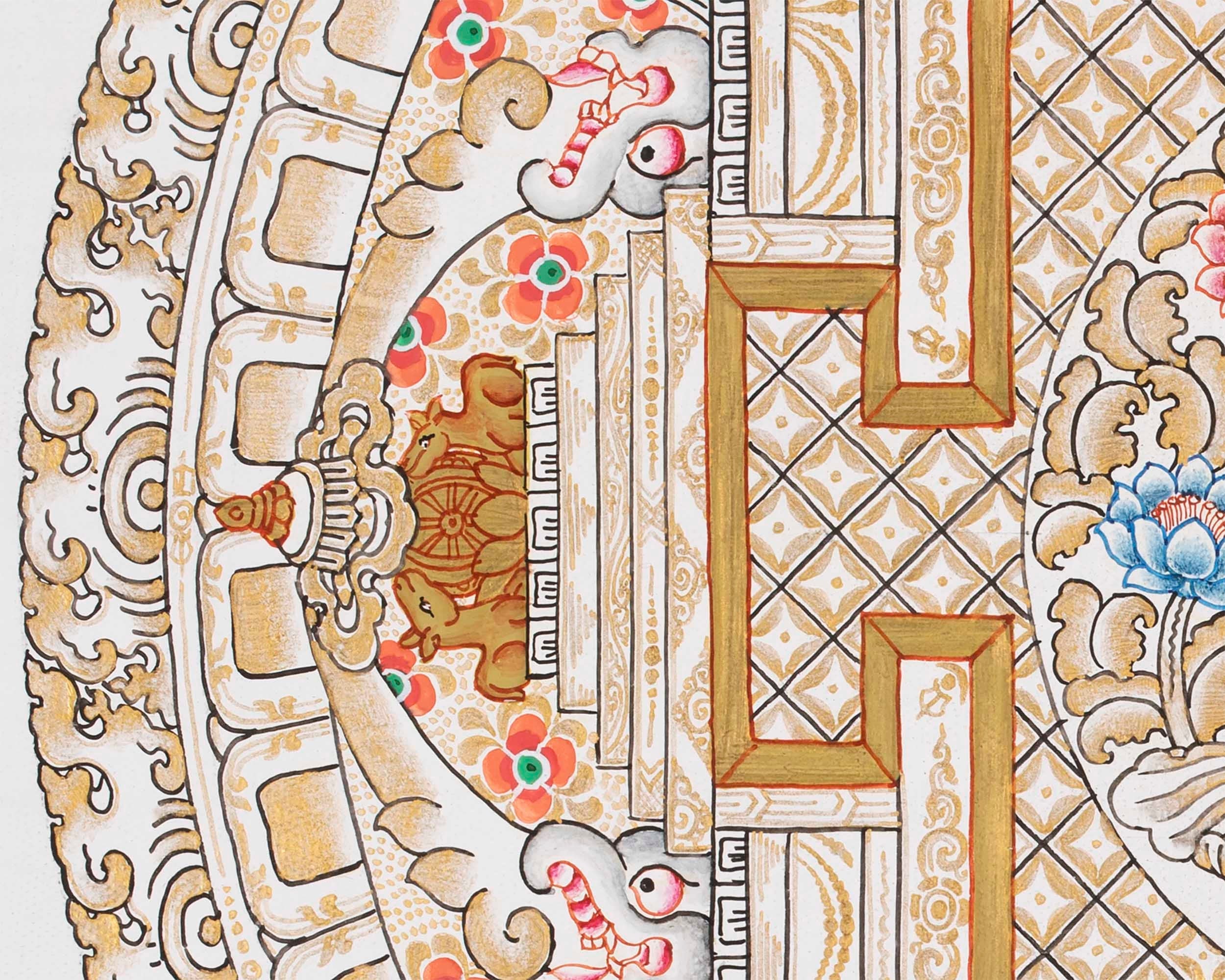 Medicine Buddha Painting |  Meditation Canvas Art Mandala
