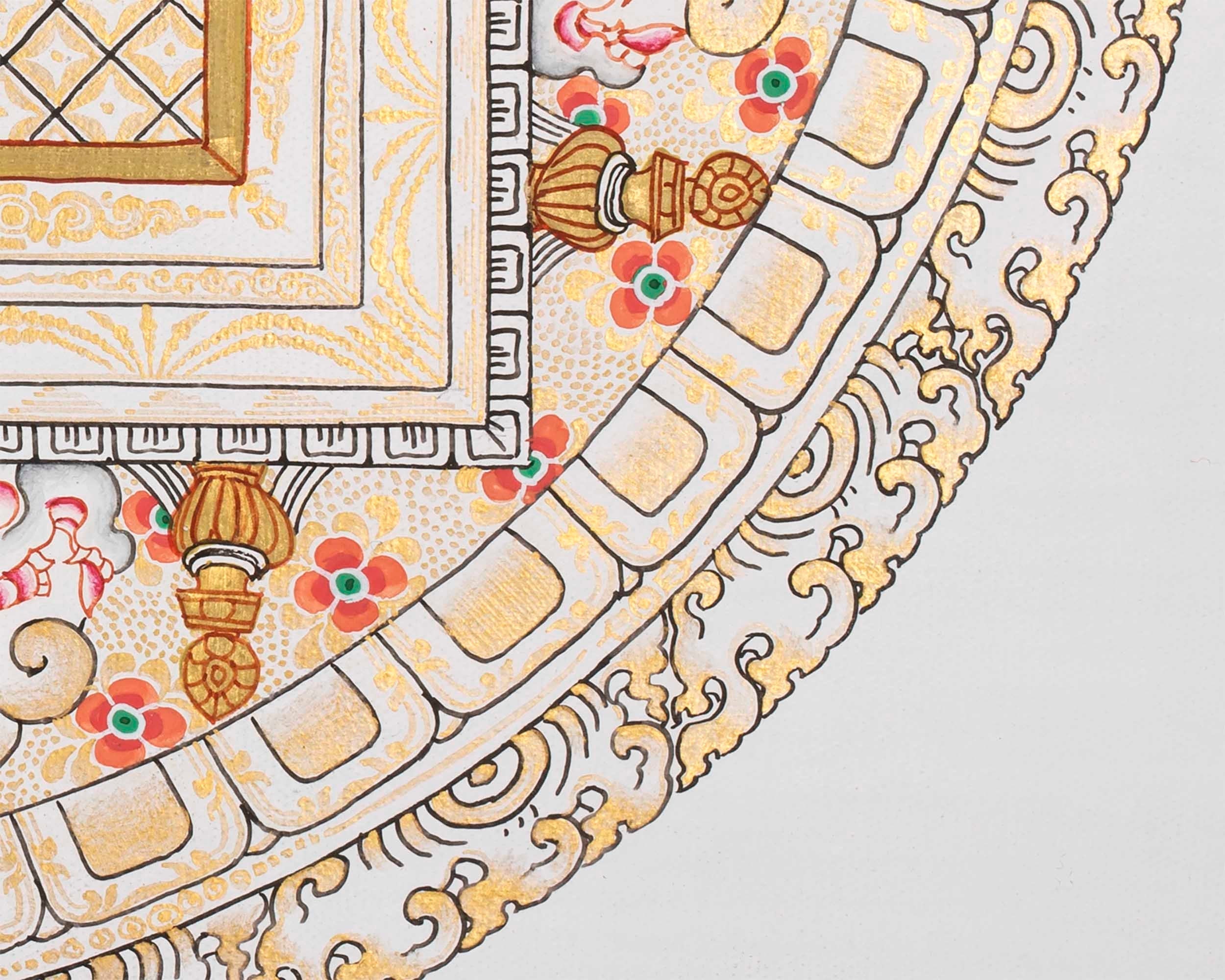 Medicine Buddha Painting |  Meditation Canvas Art Mandala