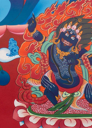 Avalokitesvara Chengrezig Thangka | Flanked by Boddhisattvas Vajrapani and Manjushree | Wall Decors