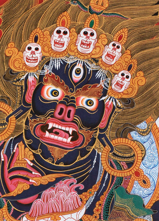 6 Armed Dharmapala Mahakala |  Spiritual Art for Altar space
