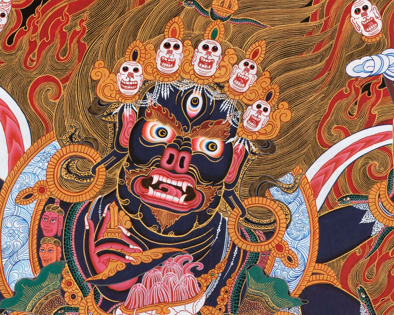 6 Armed Dharmapala Mahakala |  Spiritual Art for Altar space