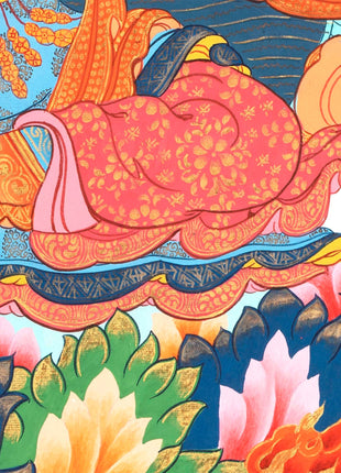 Mother Green Tara Thangka Painting | Wall Hanging Decoration | Religious Home Decor
