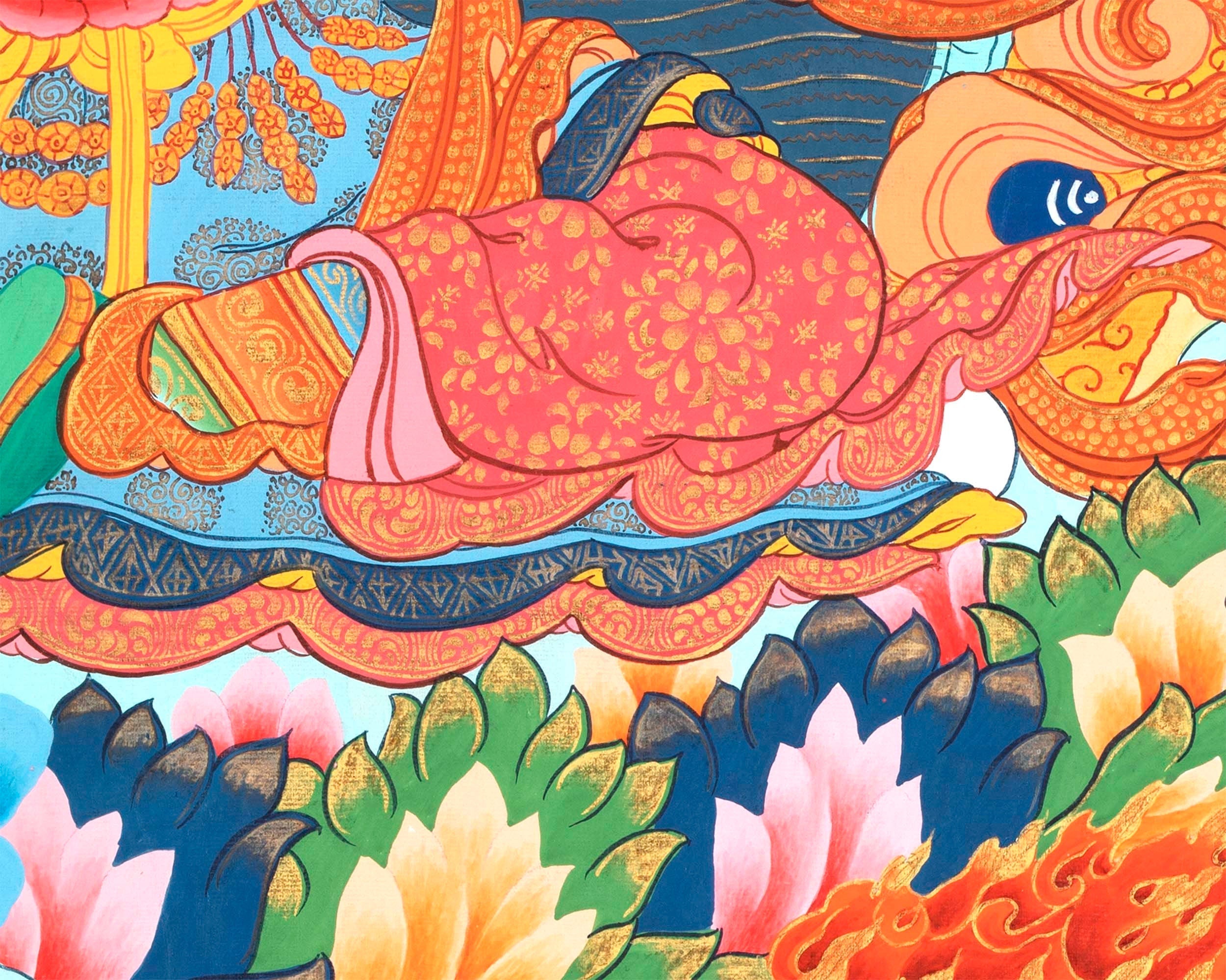 Mother Green Tara Thangka Painting | Wall Hanging Decoration | Religious Home Decor