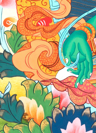 Mother Green Tara Thangka Painting | Wall Hanging Decoration | Religious Home Decor